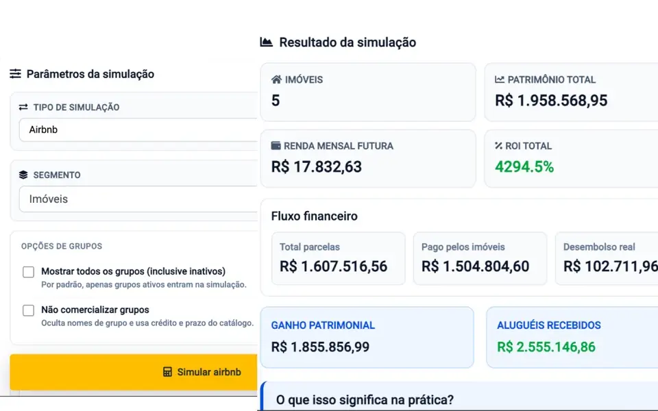 Simulador Airbnb/Aposentadoria